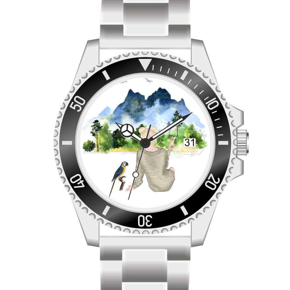 Tierfreunde - Vögel (1 Vogel) | Personalisierte Armbanduhr (Unterschiedliche Uhr-Modelle wählbar!