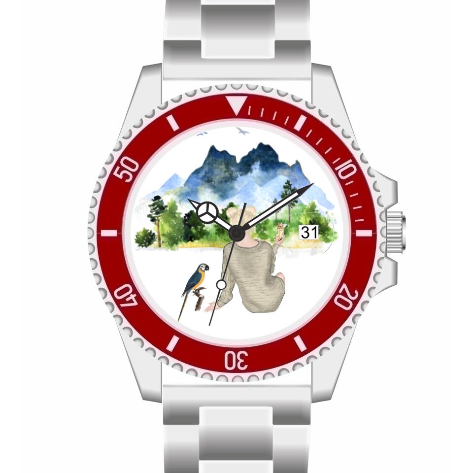 Tierfreunde - Vögel (1 Vogel) | Personalisierte Armbanduhr (Unterschiedliche Uhr-Modelle wählbar!