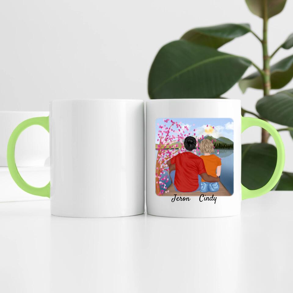 Pärchen mit T-Shirts | Personalisierte Tasse