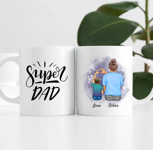 Vater mit Sohn | Personalisierte Tasse