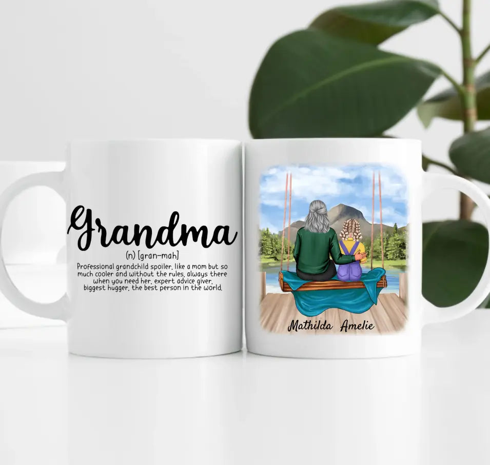 Oma mit Enkelin | Personalisierte Tasse