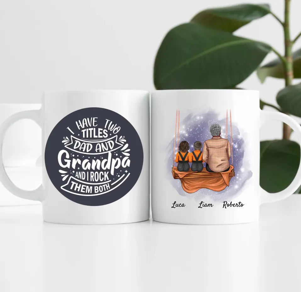 Opa mit Enkeln | Personalisierte Tasse