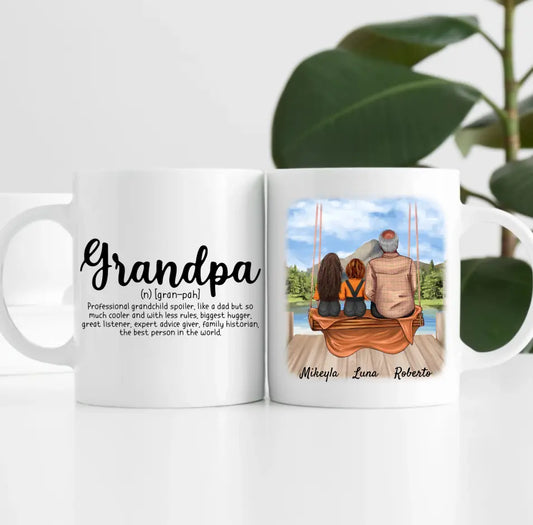 Opa mit Enkelinnen | Personalisierte Tasse