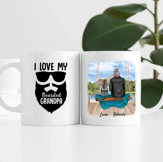 Opa mit Enkelin | Personalisierte Tasse