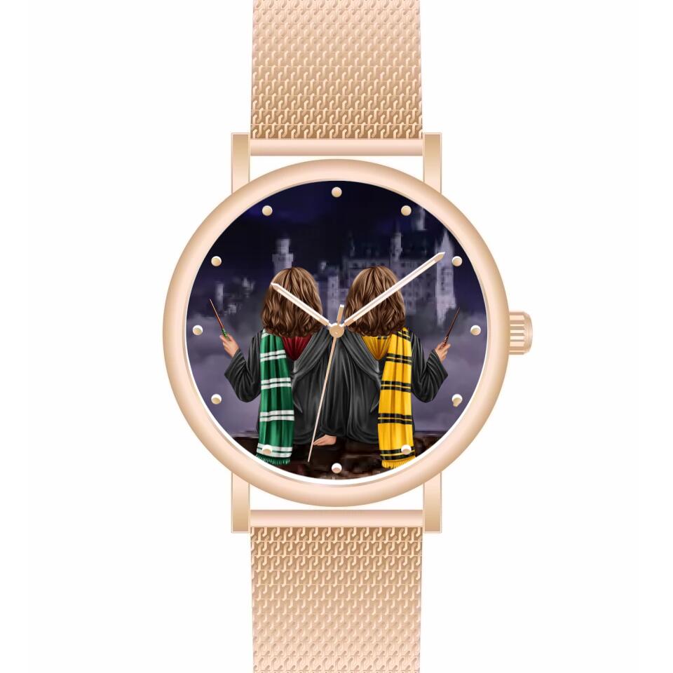 Zauberer-Freunde (2 Personen)  | Personalisierte Armbanduhr (Unterschiedliche Uhr-Modelle wählbar!)