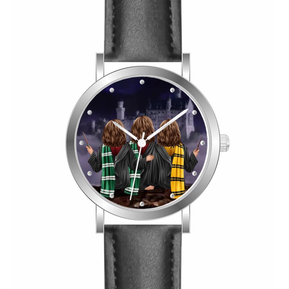Zauberer-Freunde (3 Personen)  | Personalisierte Armbanduhr (Unterschiedliche Uhr-Modelle wählbar!)