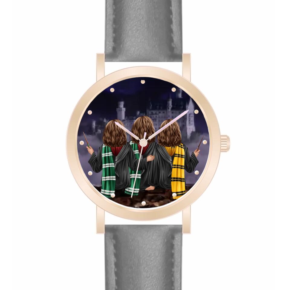 Zauberer-Freunde (3 Personen)  | Personalisierte Armbanduhr (Unterschiedliche Uhr-Modelle wählbar!)