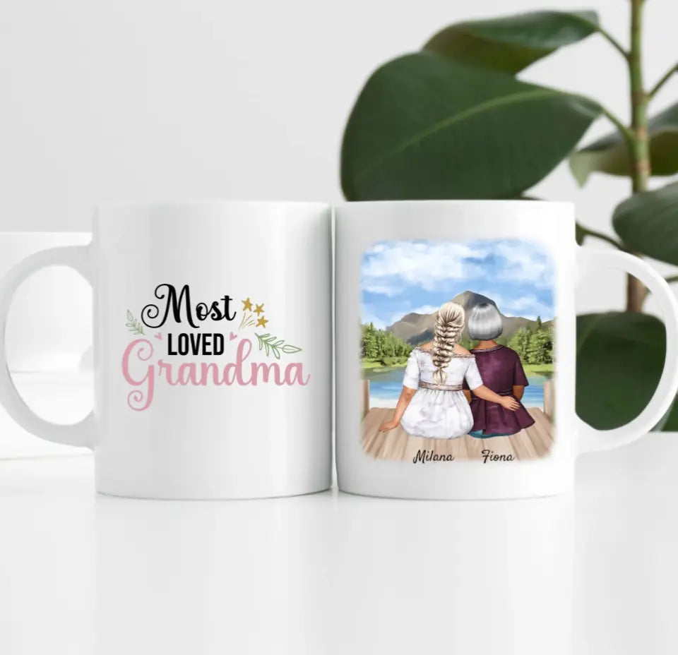 Oma mit erwachsener Enkelin | Personalisierte Tasse