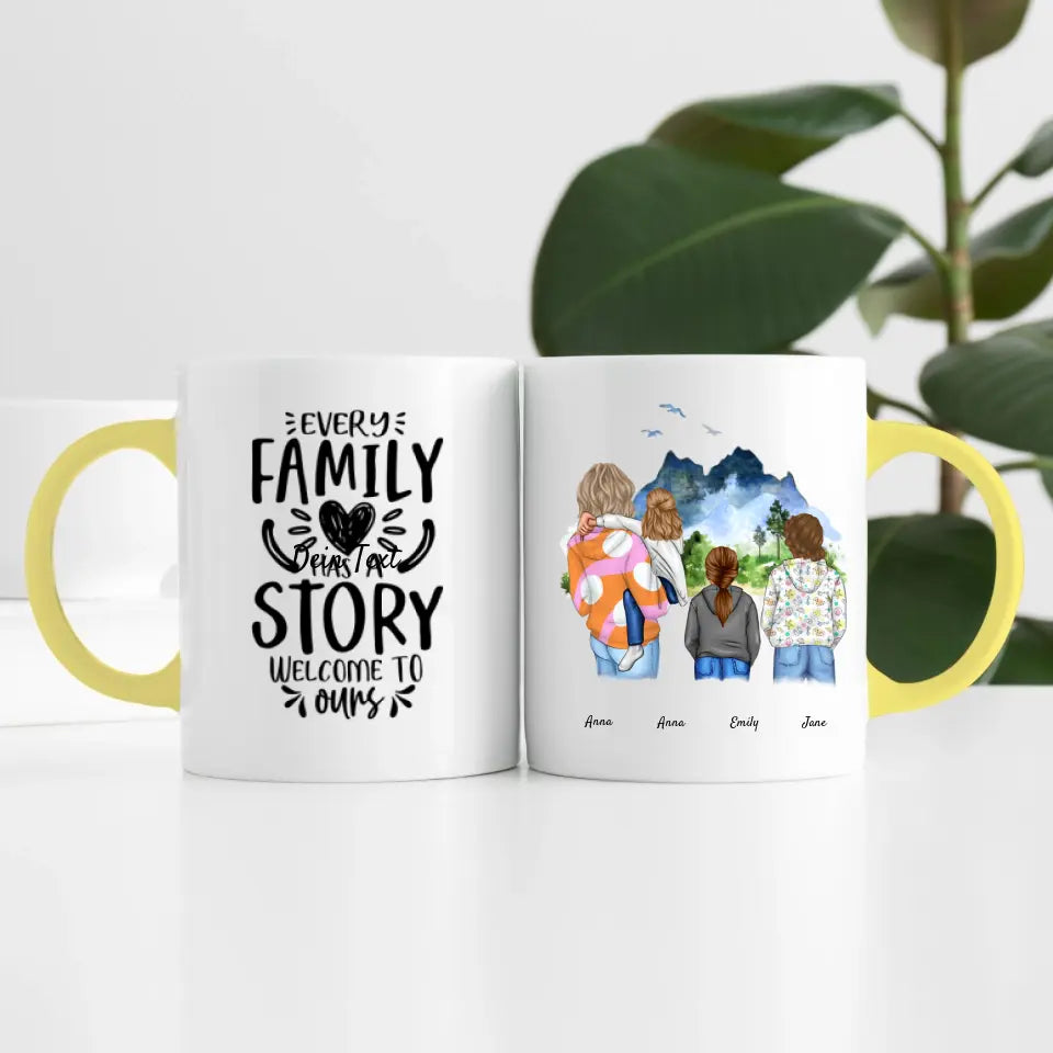 Großfamilie (4 Personen) I Personalisierte Tasse