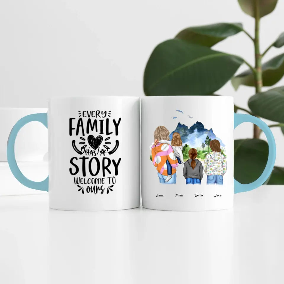 Großfamilie (4 Personen) I Personalisierte Tasse