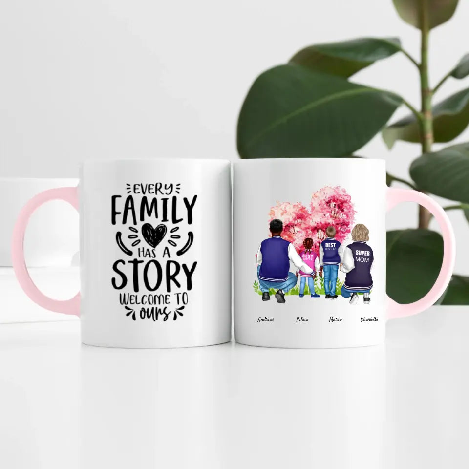 Familie (4 Personen) | Personalisierte Tasse