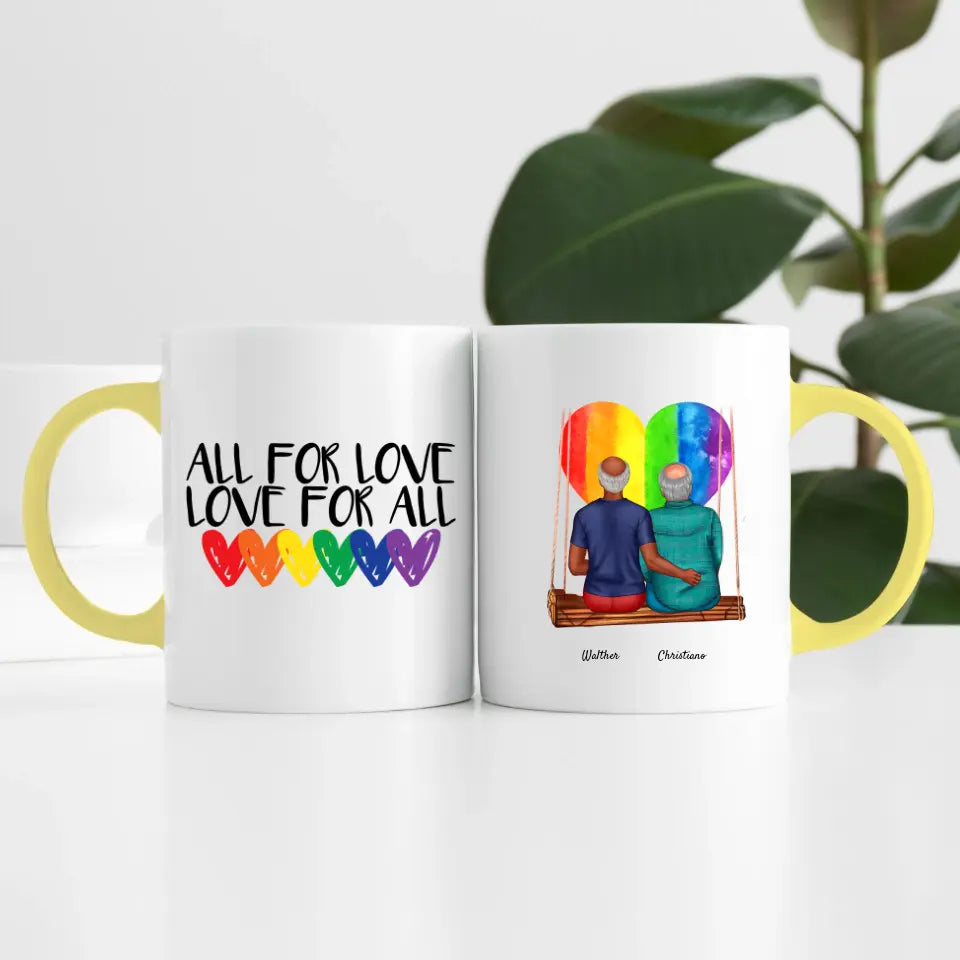 Herren Paar LGBTQ+ (2 Personen) | Personalisierte Tasse