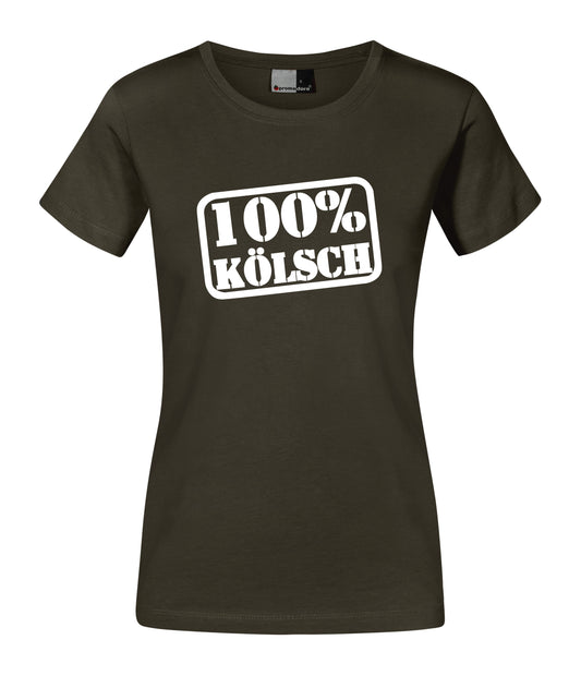 Damen T-Shirt - 100% Kölsch (weiße Schrift)