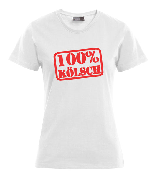 Damen T-Shirt - 100% Kölsch (rote Schrift)